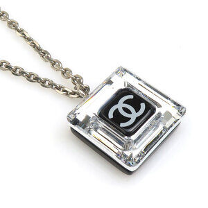 CHANEL Black Logo Necklace